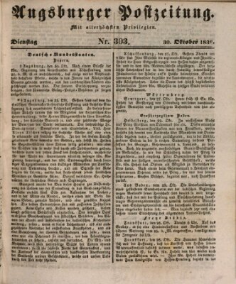 Augsburger Postzeitung Dienstag 30. Oktober 1838