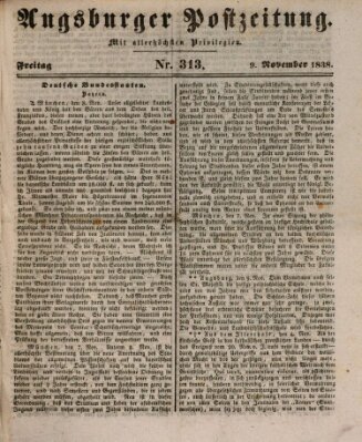 Augsburger Postzeitung Freitag 9. November 1838