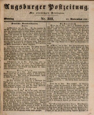 Augsburger Postzeitung Montag 19. November 1838