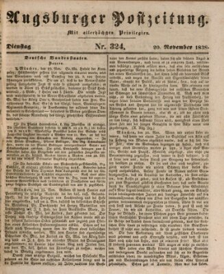 Augsburger Postzeitung Dienstag 20. November 1838