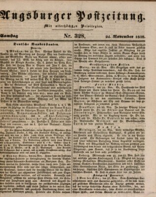 Augsburger Postzeitung Samstag 24. November 1838