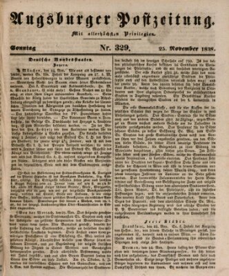 Augsburger Postzeitung Sonntag 25. November 1838