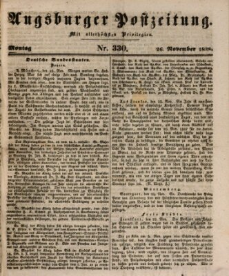 Augsburger Postzeitung Montag 26. November 1838