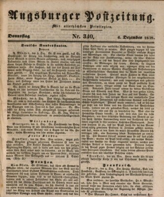 Augsburger Postzeitung Donnerstag 6. Dezember 1838