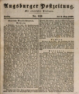 Augsburger Postzeitung Freitag 3. Mai 1839