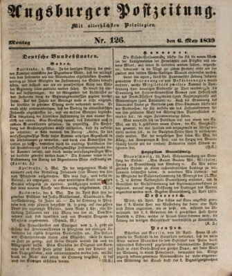 Augsburger Postzeitung Montag 6. Mai 1839