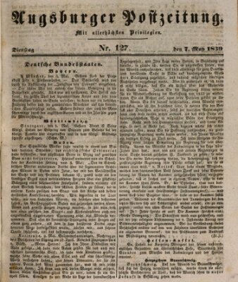 Augsburger Postzeitung Dienstag 7. Mai 1839