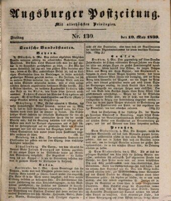 Augsburger Postzeitung Freitag 10. Mai 1839