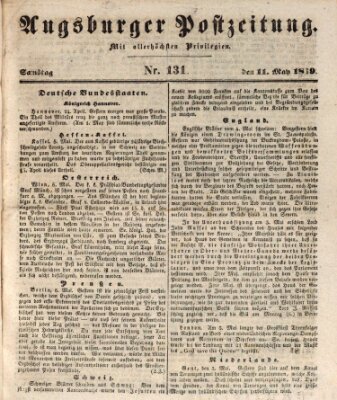 Augsburger Postzeitung Samstag 11. Mai 1839