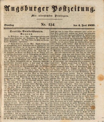 Augsburger Postzeitung Dienstag 4. Juni 1839