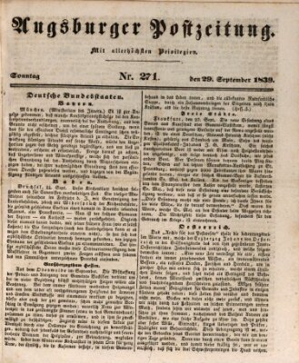 Augsburger Postzeitung Sonntag 29. September 1839