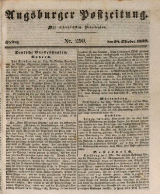 Augsburger Postzeitung Freitag 18. Oktober 1839