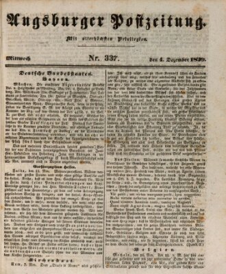 Augsburger Postzeitung Mittwoch 4. Dezember 1839