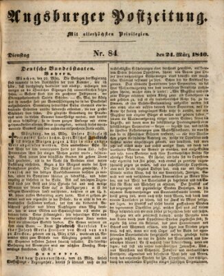 Augsburger Postzeitung Dienstag 24. März 1840