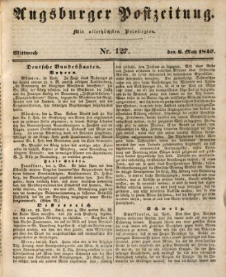 Augsburger Postzeitung Mittwoch 6. Mai 1840