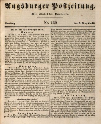 Augsburger Postzeitung Samstag 9. Mai 1840