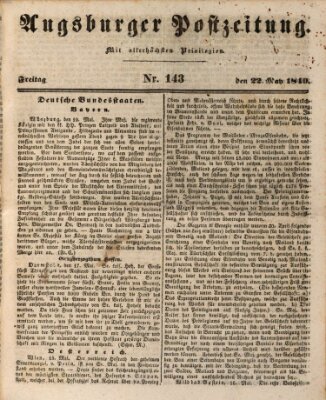 Augsburger Postzeitung Freitag 22. Mai 1840