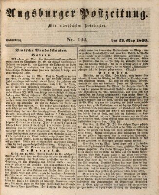 Augsburger Postzeitung Samstag 23. Mai 1840