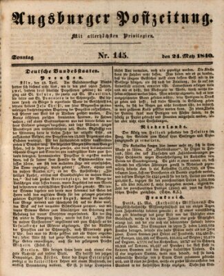 Augsburger Postzeitung Sonntag 24. Mai 1840