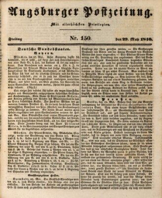 Augsburger Postzeitung Freitag 29. Mai 1840