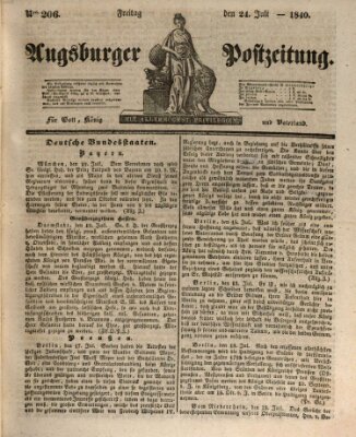 Augsburger Postzeitung Freitag 24. Juli 1840