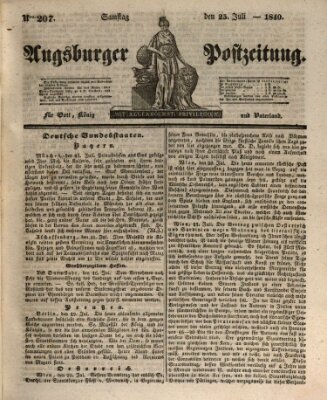 Augsburger Postzeitung Samstag 25. Juli 1840