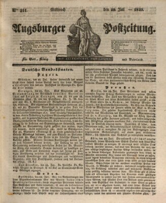 Augsburger Postzeitung Mittwoch 29. Juli 1840