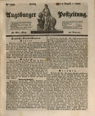 Augsburger Postzeitung Freitag 7. August 1840