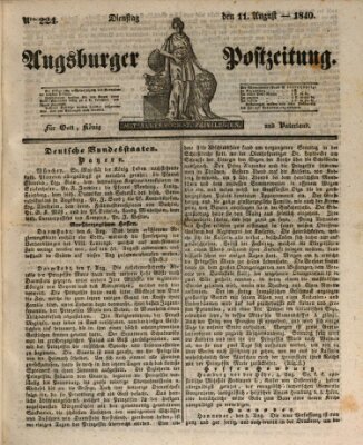 Augsburger Postzeitung Dienstag 11. August 1840