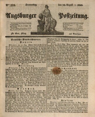 Augsburger Postzeitung Donnerstag 13. August 1840