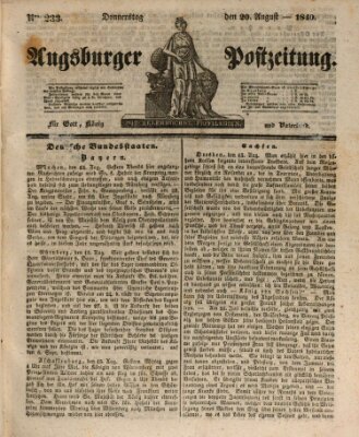 Augsburger Postzeitung Donnerstag 20. August 1840