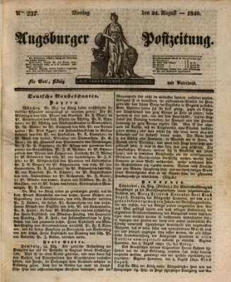 Augsburger Postzeitung Montag 24. August 1840