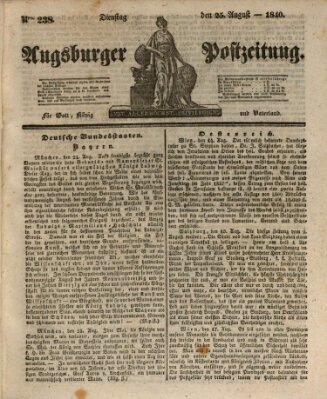 Augsburger Postzeitung Dienstag 25. August 1840