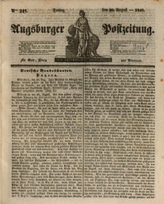 Augsburger Postzeitung Freitag 28. August 1840