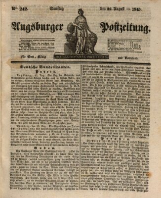 Augsburger Postzeitung Samstag 29. August 1840