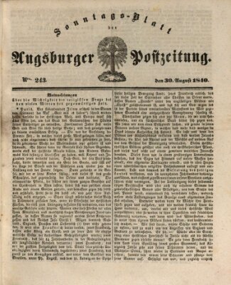 Augsburger Postzeitung Sonntag 30. August 1840