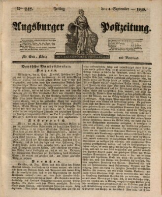 Augsburger Postzeitung Freitag 4. September 1840