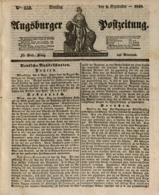 Augsburger Postzeitung Dienstag 8. September 1840