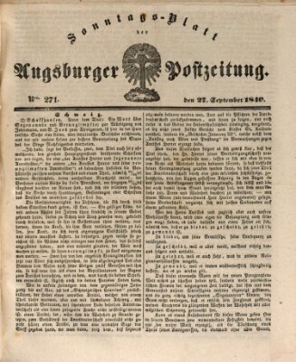 Augsburger Postzeitung Sonntag 27. September 1840