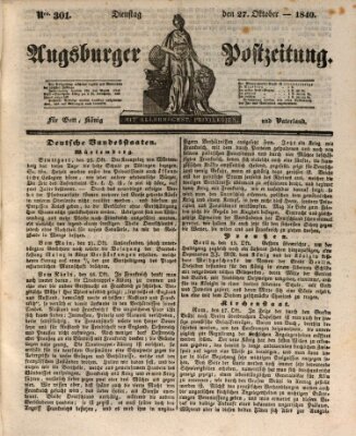 Augsburger Postzeitung Dienstag 27. Oktober 1840