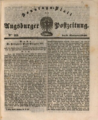 Augsburger Postzeitung Sonntag 8. November 1840