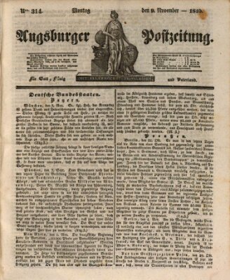 Augsburger Postzeitung Montag 9. November 1840