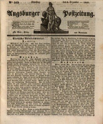 Augsburger Postzeitung Dienstag 8. Dezember 1840