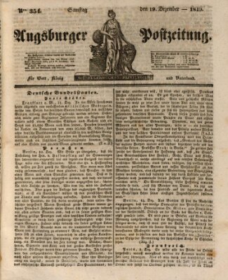 Augsburger Postzeitung Samstag 19. Dezember 1840