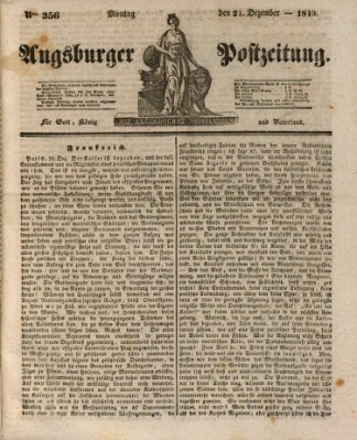 Augsburger Postzeitung Montag 21. Dezember 1840