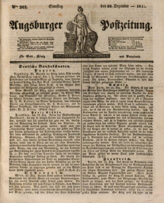 Augsburger Postzeitung Samstag 26. Dezember 1840