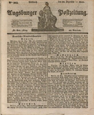 Augsburger Postzeitung Mittwoch 30. Dezember 1840