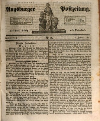 Augsburger Postzeitung Donnerstag 7. Januar 1841