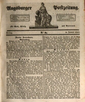 Augsburger Postzeitung Freitag 8. Januar 1841