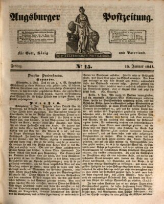 Augsburger Postzeitung Freitag 15. Januar 1841